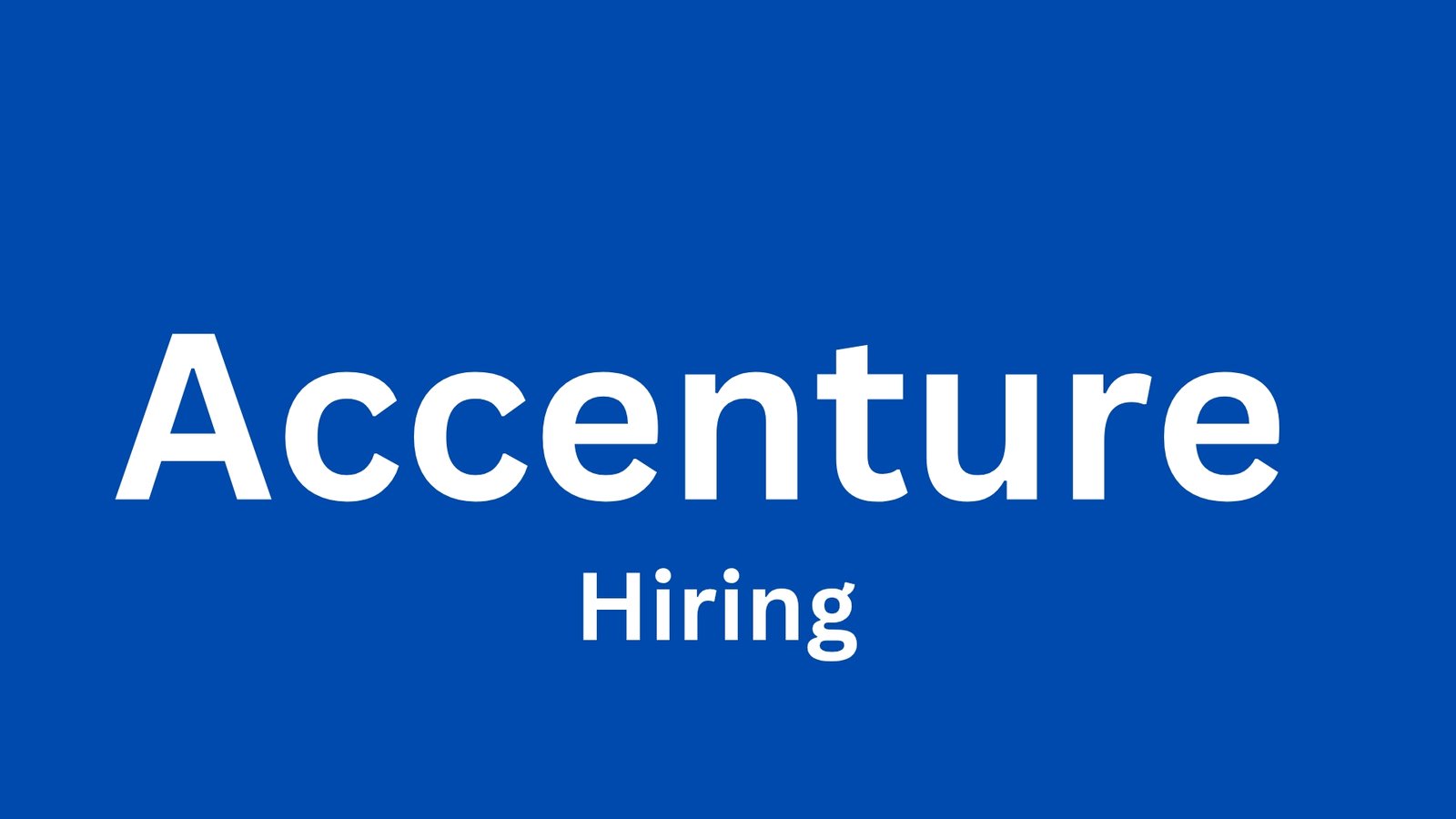 Accenture Hiring Fresher