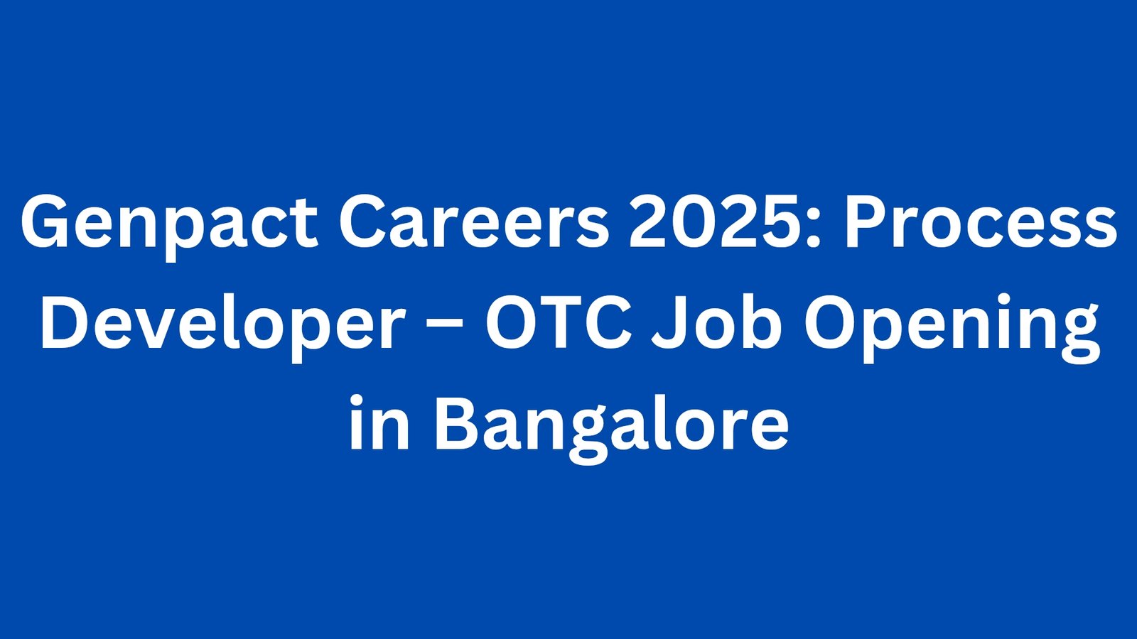 Genpact Careers 2024