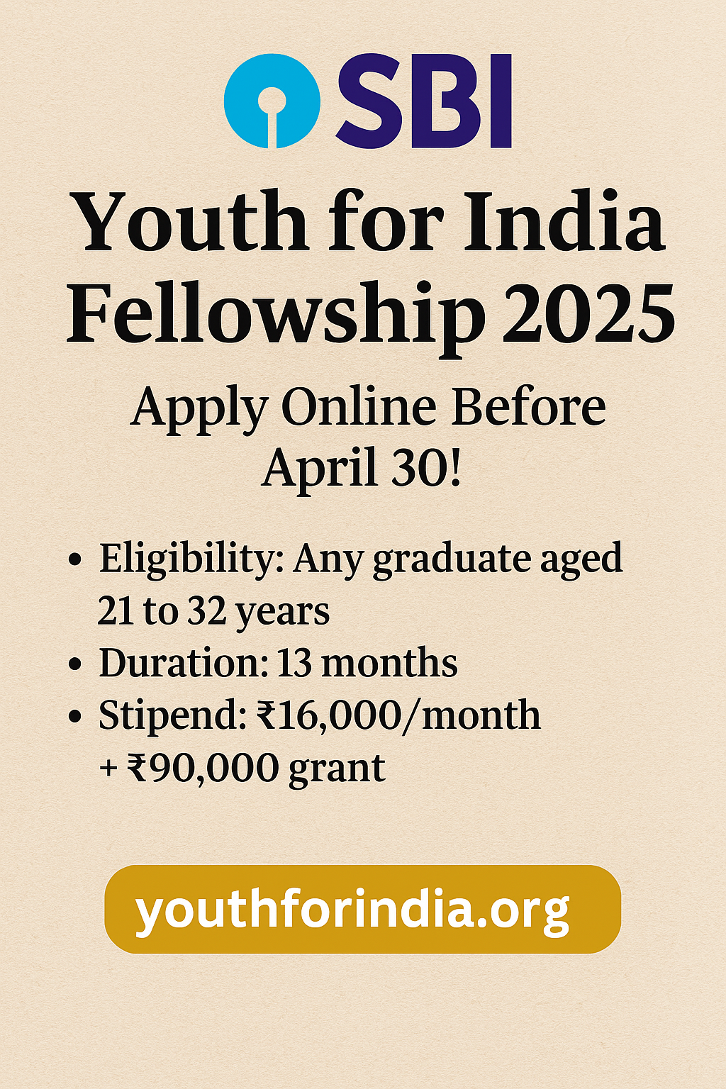 SBI Youth for India Fellowship 2025 – Applications Open!